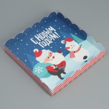 Коробка «С Новым годом!», снеговик, 21 × 21 × 3 см